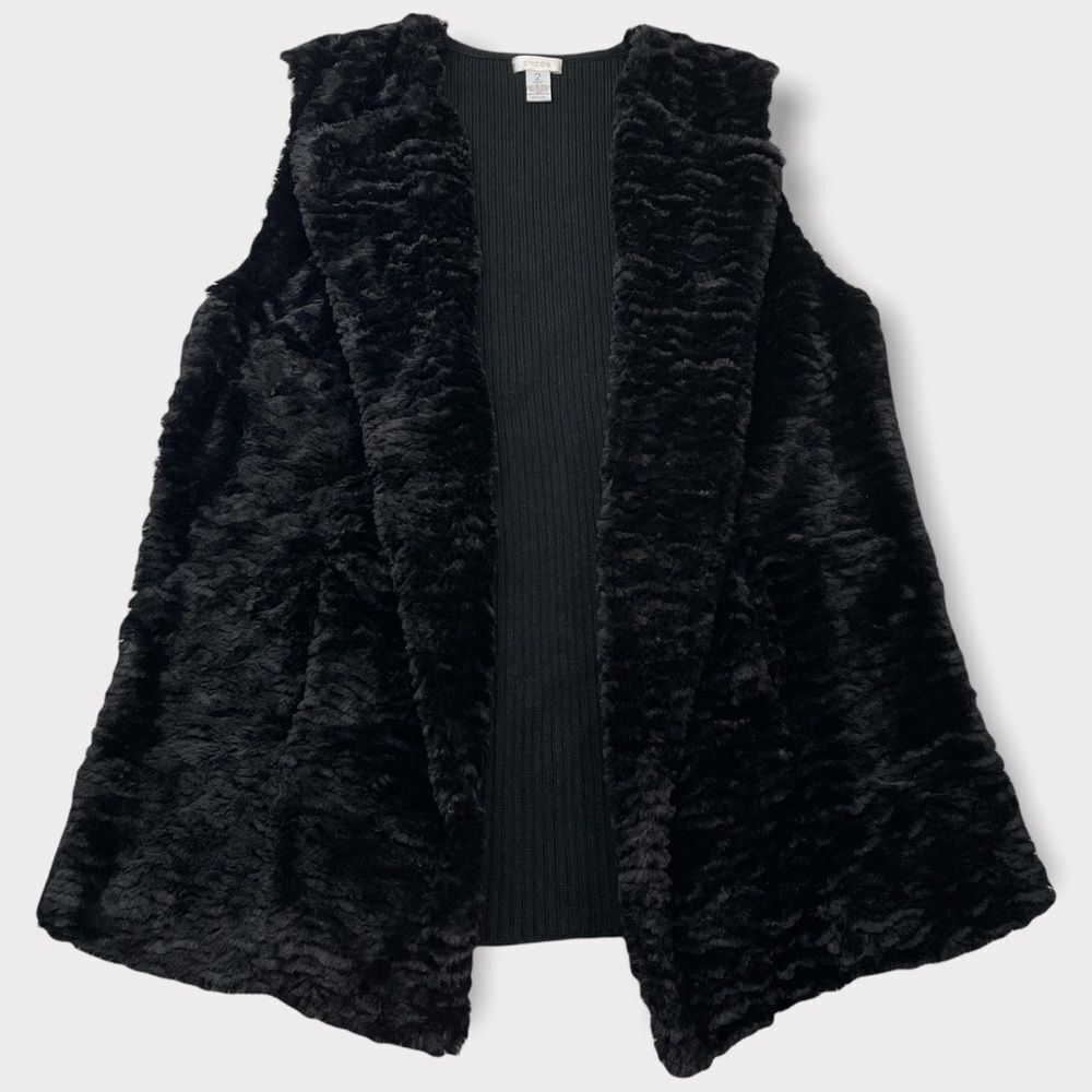 Chicos faux fur vest size 2